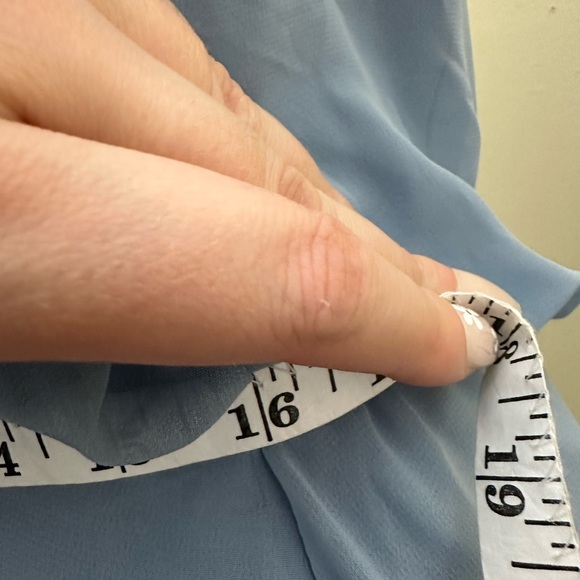 Azazie Dusty Blue Chiffon Dress w Draping - Picture 7 of 7